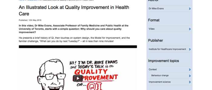 In this video Dr Mike Evans introduces the concepts of quality improvement in health care